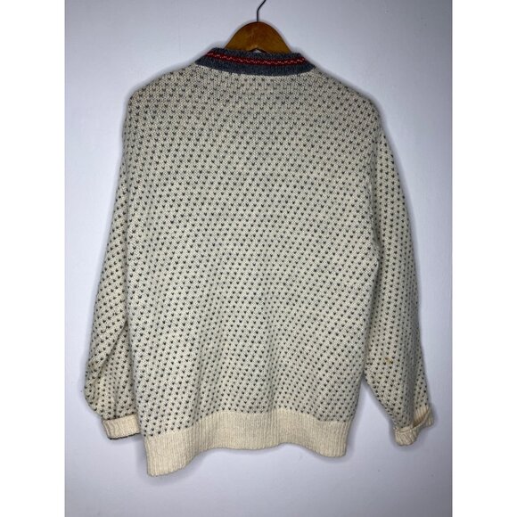 L.L. Bean Womens XL Nordic Wool Cardigan Sweater Button Front FLAWED READ - Picture 10 of 11